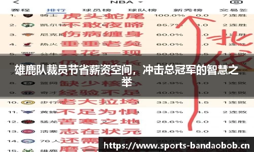 雄鹿队裁员节省薪资空间，冲击总冠军的智慧之举